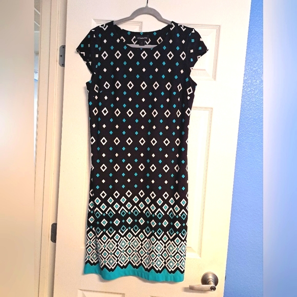 COPY - Liz Claiborne Geometric Print Sheath Dress Size M - Picture 2 of 11